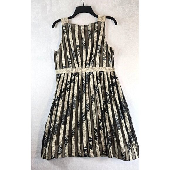 Adolfo Dominguez Ribbon Dress Skater Cocktail Party Sleeveless Sz 10 Above Knee - Picture 5 of 8